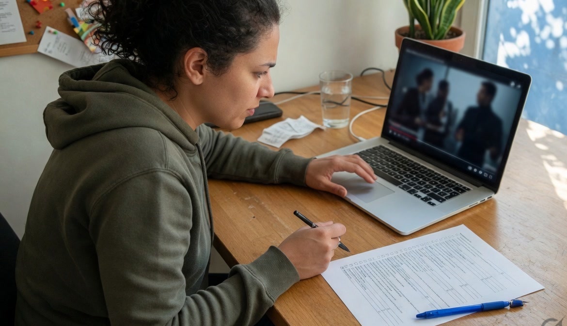 A reviewer checking an on-screen AI disclosure against an Article 50 labelling checklist