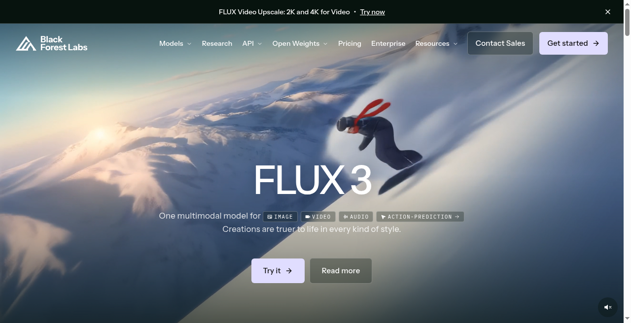 Black Forest Labs Flux page illustrating seed-driven generation
